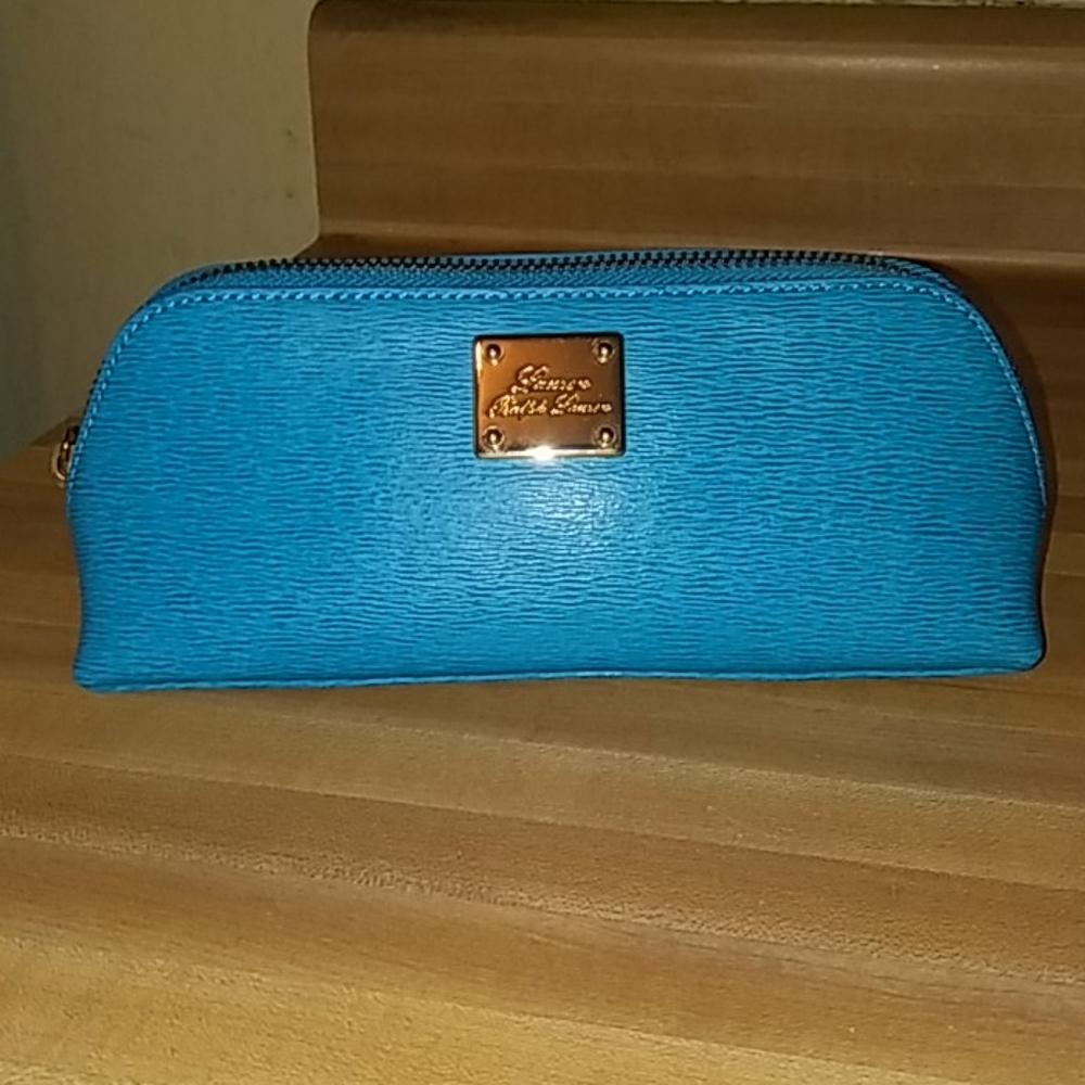 Lauren Ralph Lauren Blue Cosmetic Bag